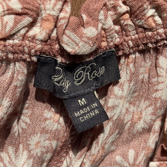 3/$33 Lily rose dress floral print Smocked puff sleeve cottagecore boho M jr - Picture 8 of 16